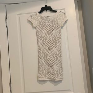 Bebe white/tan bodycon